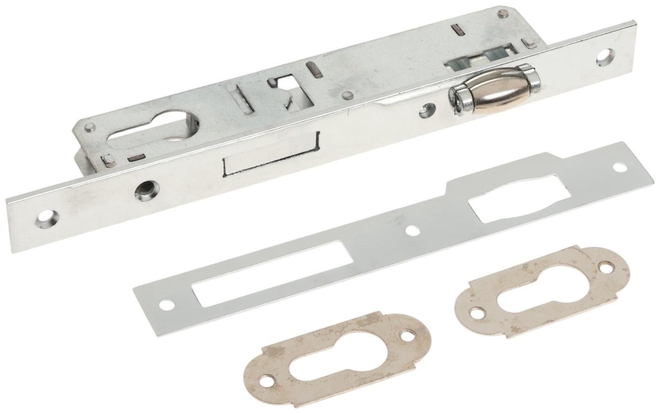 Замок врезной LOCKLAND, узкопрофильный, без ручек, Backset 20 мм, под ц/м, роликовая защелка