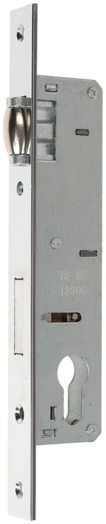 Замок врезной LOCKLAND, узкопрофильный, без ручек, Backset 25 мм, под ц/м, роликовая защелка