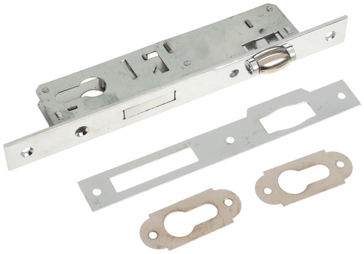 Замок врезной LOCKLAND, узкопрофильный, без ручек, Backset 25 мм, под ц/м, роликовая защелка