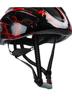 Шлем велосипедиста, L, чёрный с красными вставками