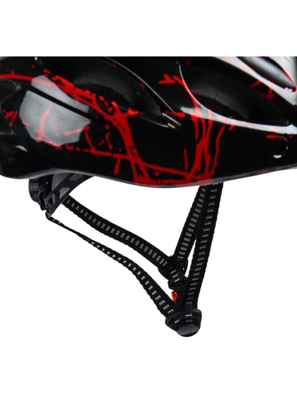 Шлем велосипедиста, L, чёрный с красными вставками