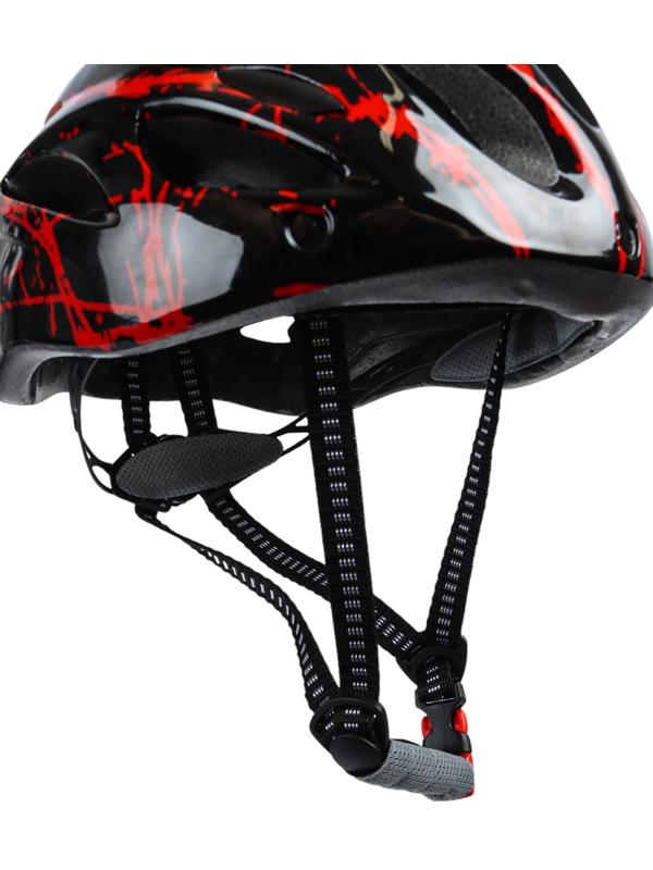 Шлем велосипедиста, L, чёрный с красными вставками