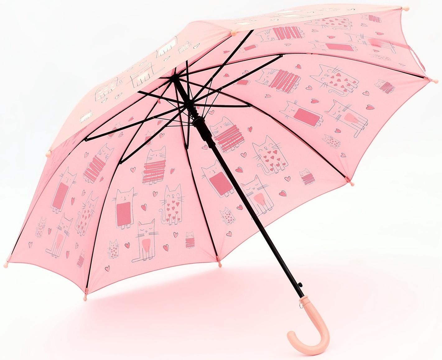 Зонт - трость детский «Мир», полуавтоматический, с проявляющимся рисунком, R=49/55 см, D = 98 см, МИКС