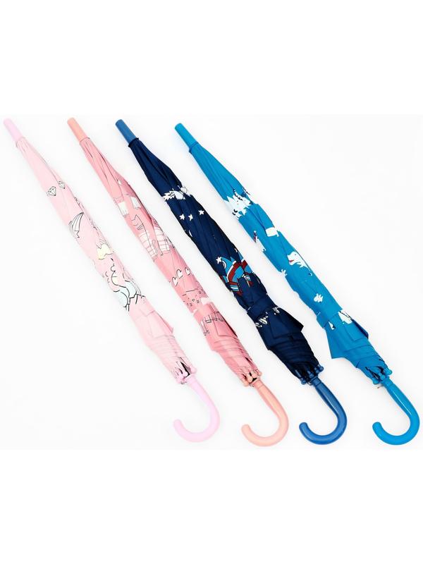 Зонт - трость детский «Мир», полуавтоматический, с проявляющимся рисунком, R=49/55 см, D = 98 см, МИКС