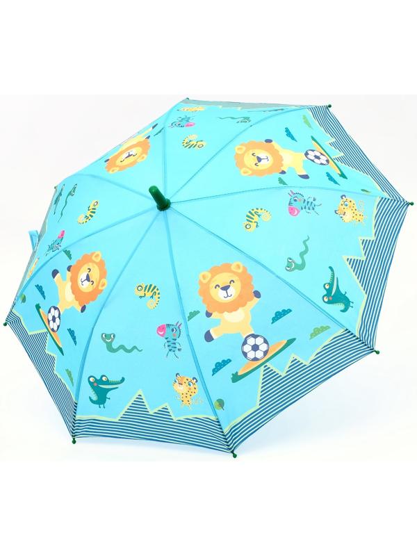 Зонт - трость детский «Животные», полуавтоматический, R=43/50 см, D = 86 см, МИКС