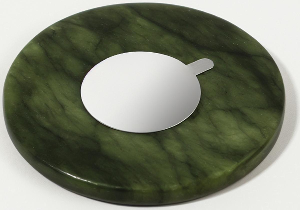 Камень под клей для наращивания ресниц, d=5 см, круглый, изумрудный