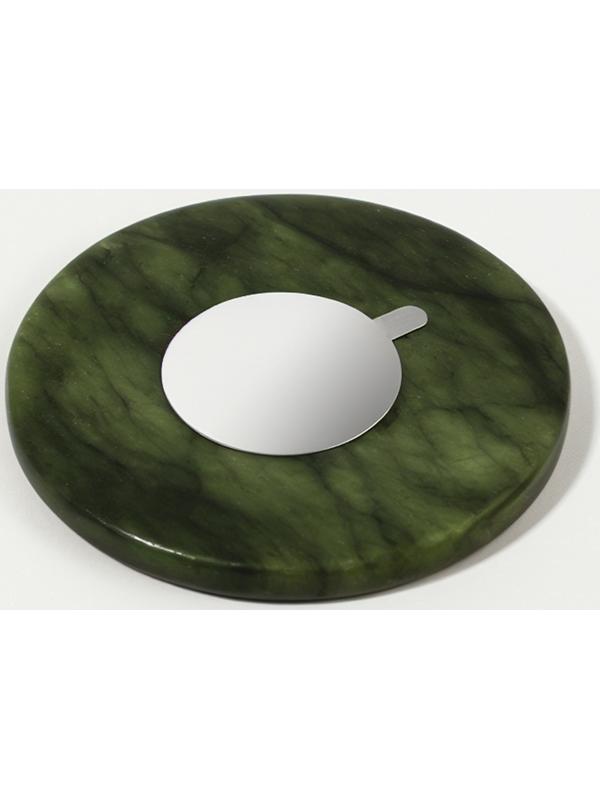 Камень под клей для наращивания ресниц, d=5 см, круглый, изумрудный