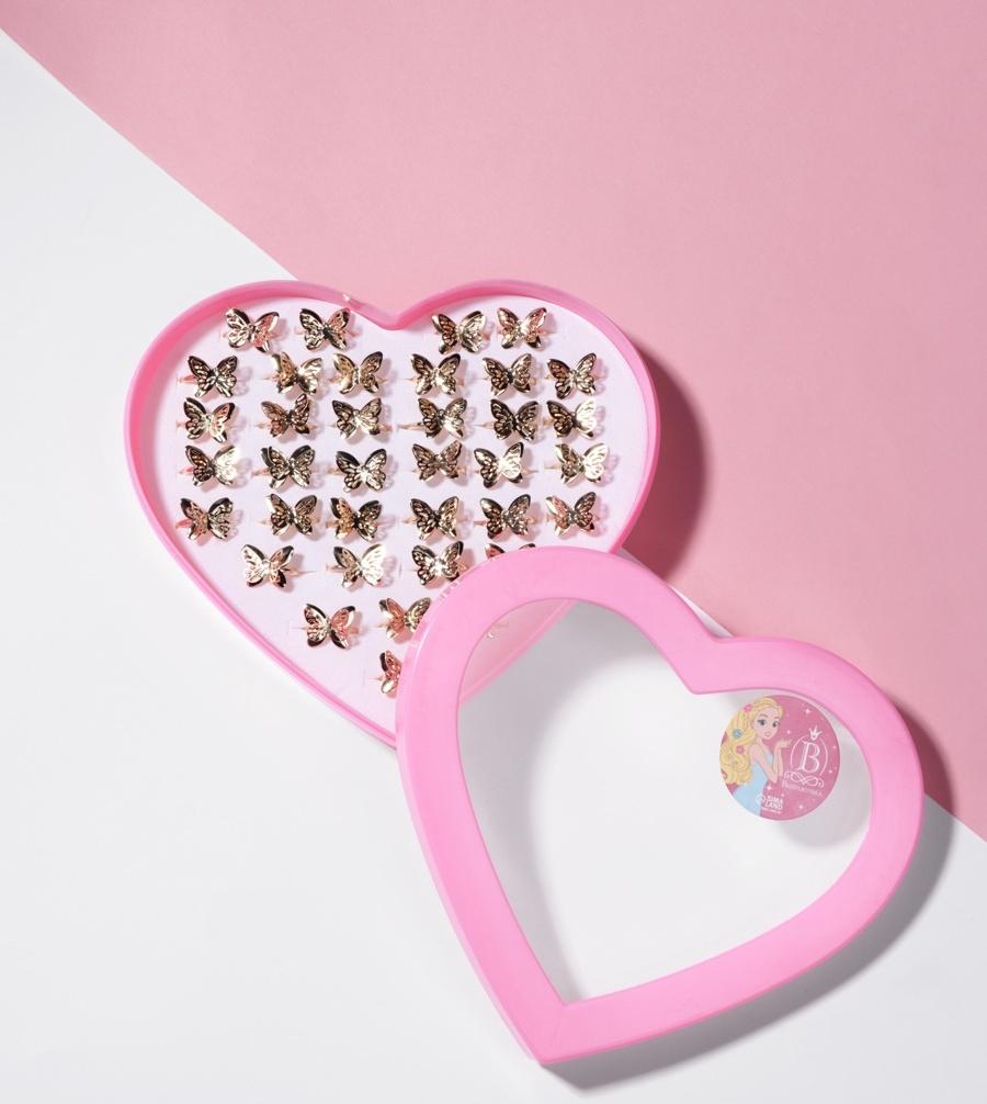 Кольцо детское Выбражулька «Бабочка ажурная», цвет золото, безразмерное