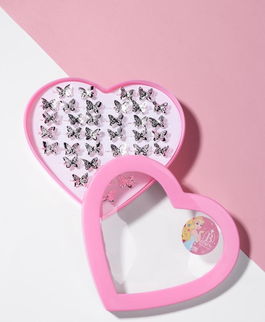 Кольцо детское Выбражулька «Бабочка ажурная», цвет серебро, безразмерное