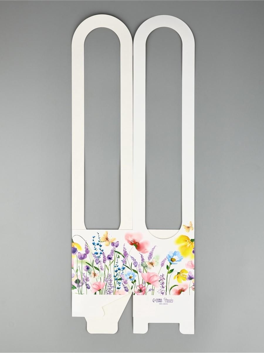 Коробка для цветов складная «Цветы», 10 х 45 х 10 см