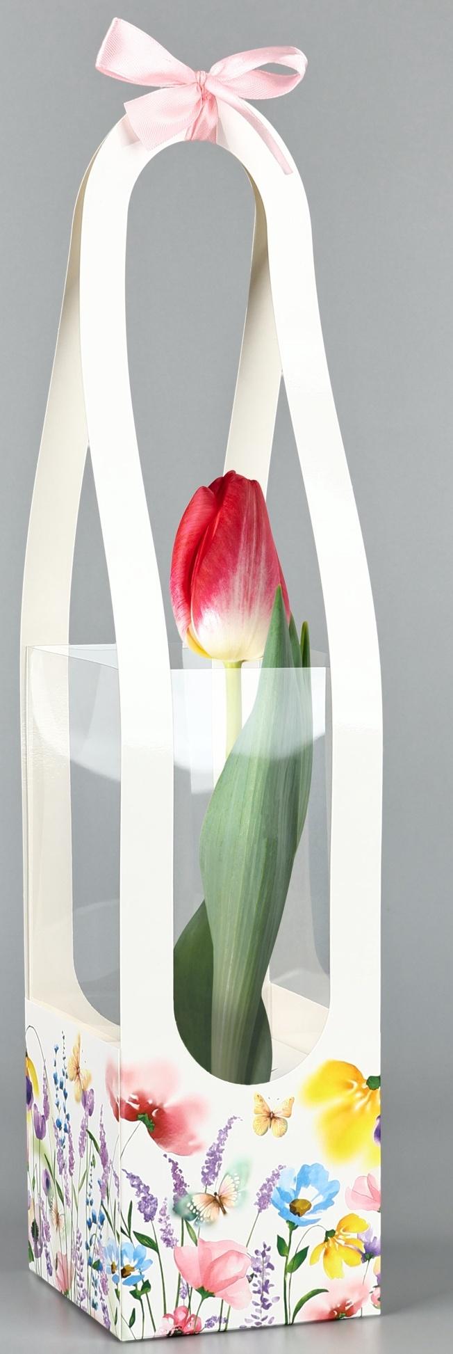 Коробка для цветов складная «Цветы», 10 х 45 х 10 см