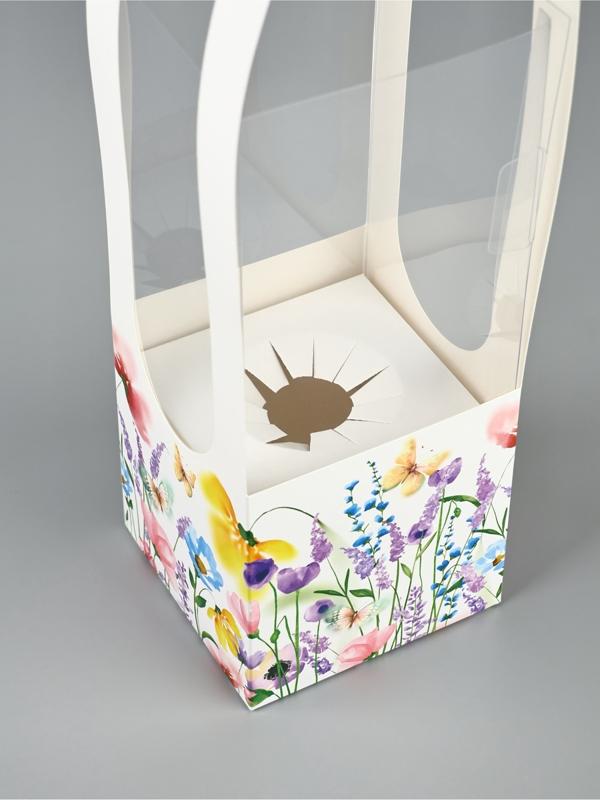 Коробка для цветов складная «Цветы», 10 х 45 х 10 см