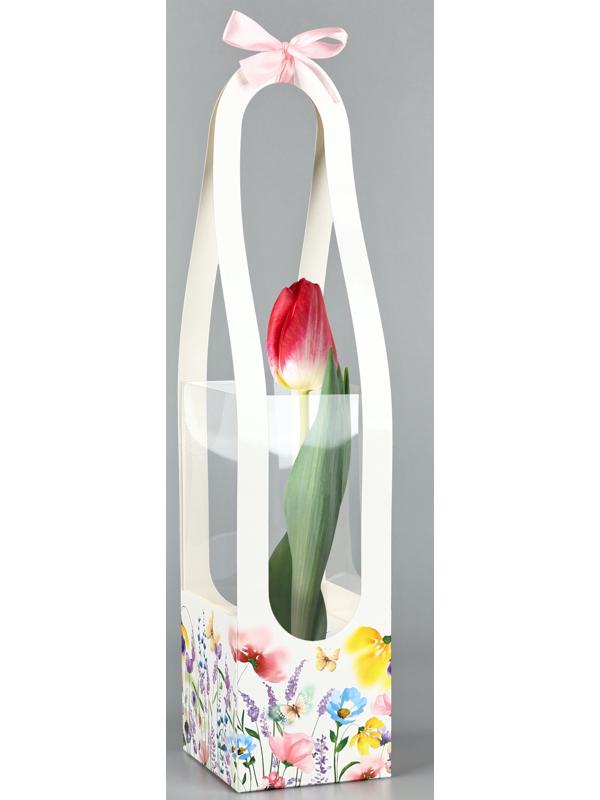 Коробка для цветов складная «Цветы», 10 х 45 х 10 см