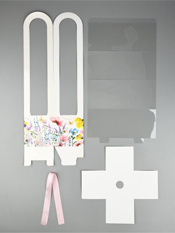 Коробка для цветов складная «Цветы», 10 х 45 х 10 см