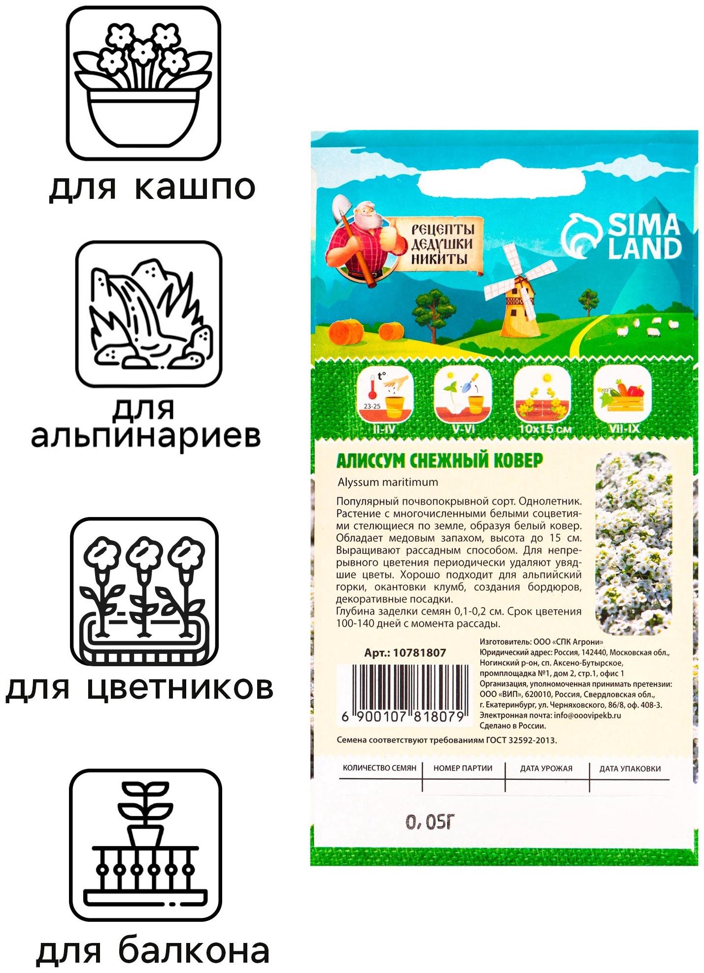 Семена цветов Алиссум 