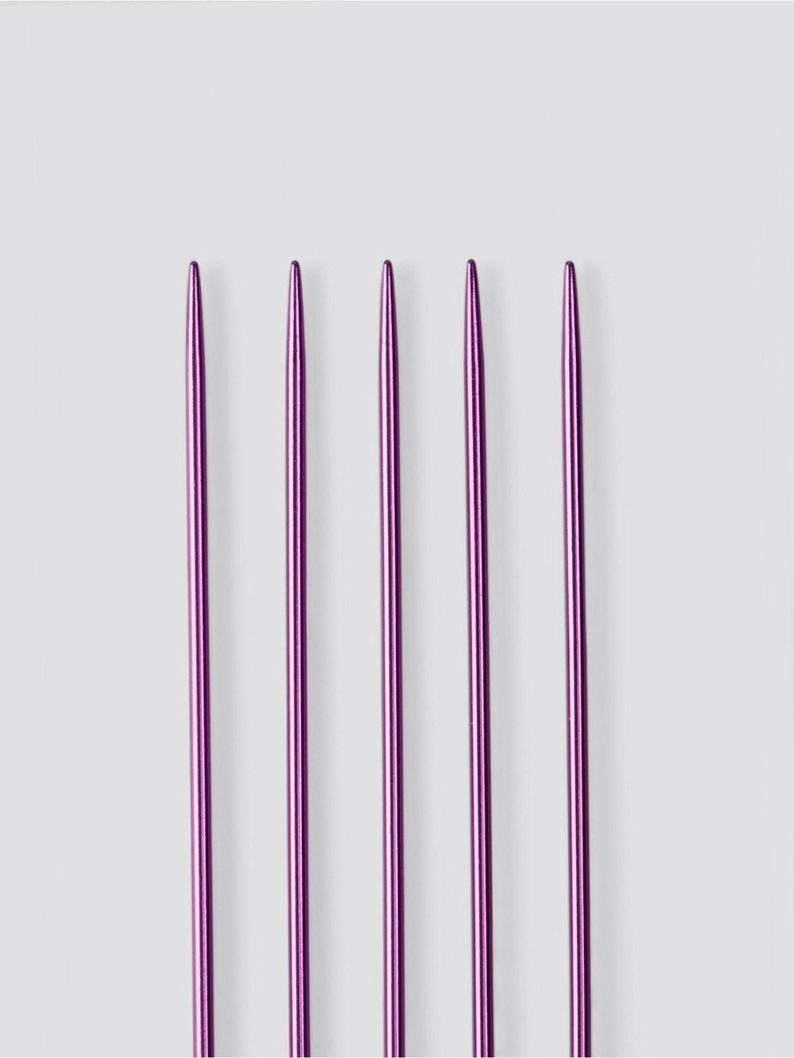 Спицы для вязания, чулочные, из алюминия, d=2.5 мм, 15 см, 5 шт., фиолетовые