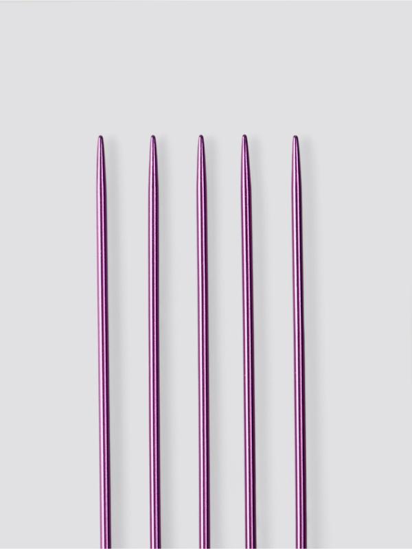 Спицы для вязания, чулочные, из алюминия, d=2.5 мм, 15 см, 5 шт., фиолетовые