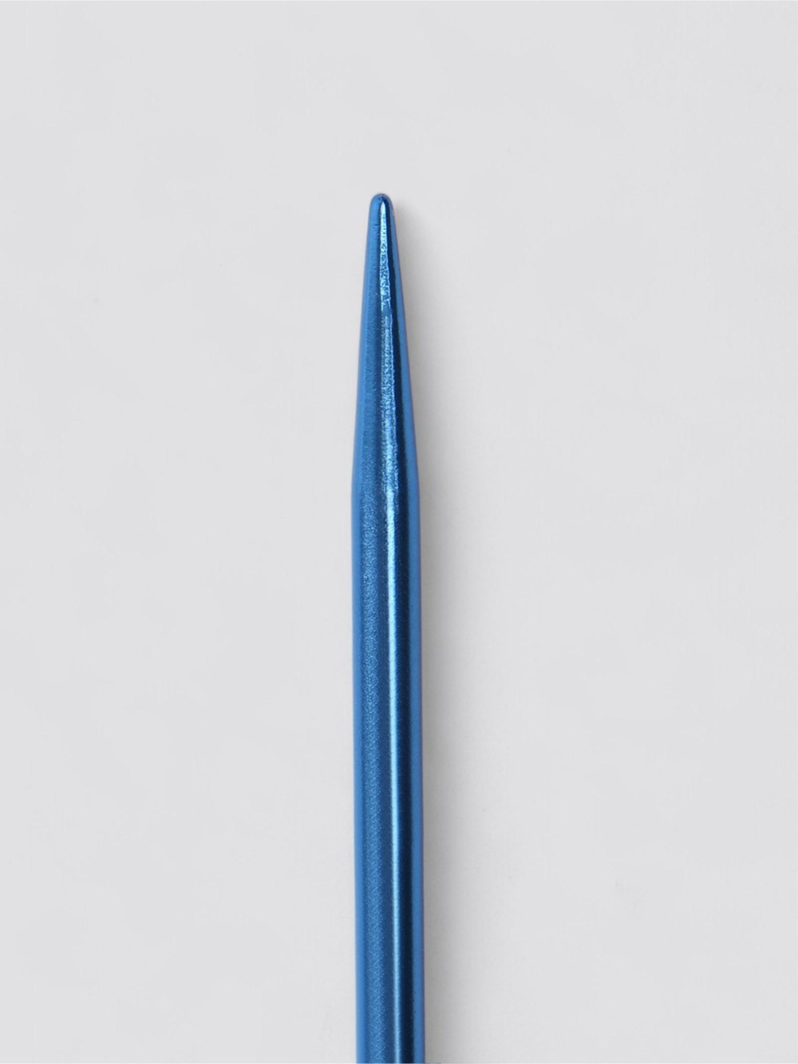 Спицы для вязания, чулочные, из алюминия, d=3.5 мм, 15 см, 5 шт., синие