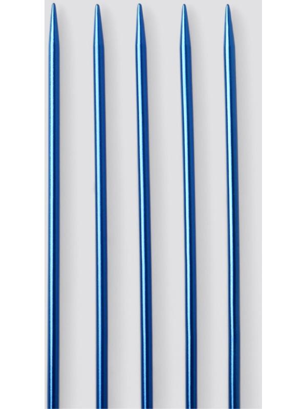 Спицы для вязания, чулочные, из алюминия, d=3.5 мм, 15 см, 5 шт., синие