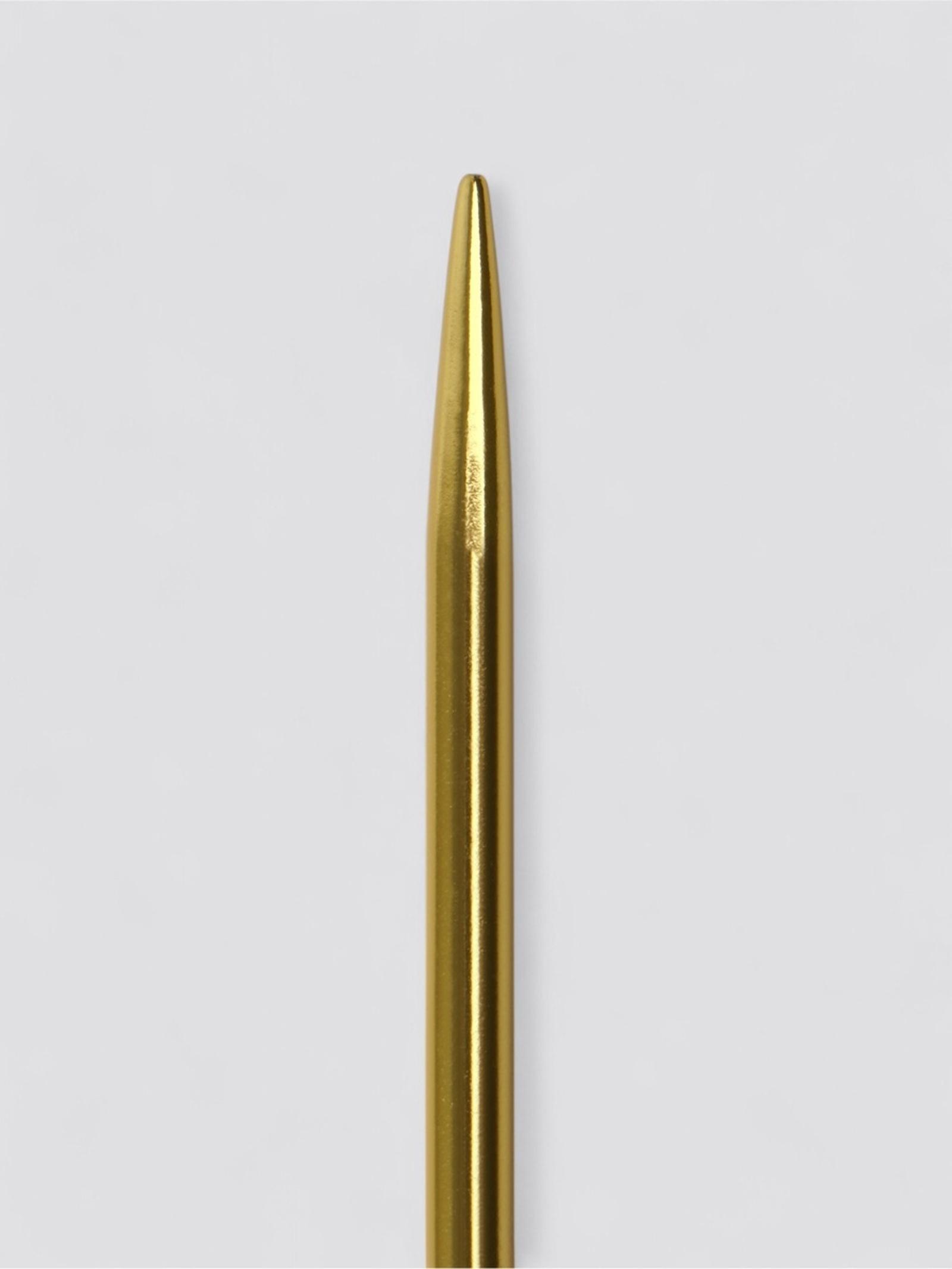 Спицы для вязания, чулочные, из алюминия, d=4 мм, 15 см, 5 шт., цвет золотой