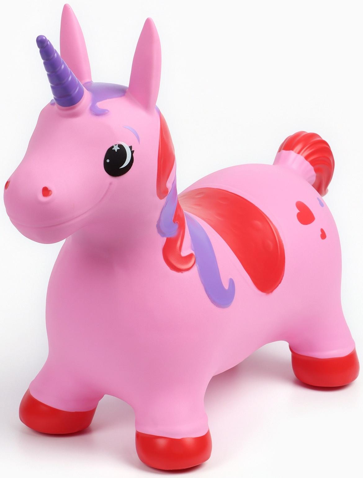 Попрыгун ZABIAKA «Единорог», 51×25×50 см, розовый