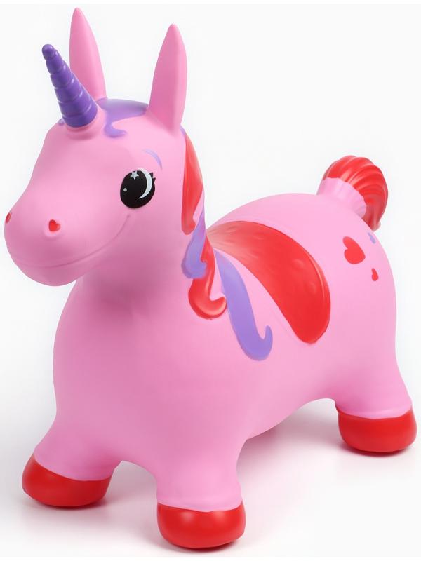 Попрыгун ZABIAKA «Единорог», 51×25×50 см, розовый