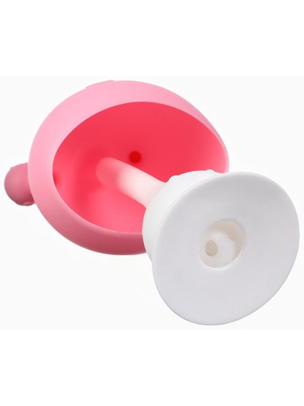 Прорезыватель силиконовый для зубов с погремушкой «Грибочек», цвет розовый, Крошка Я
