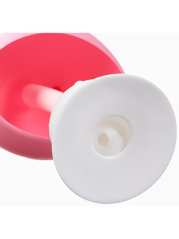 Прорезыватель силиконовый для зубов с погремушкой «Грибочек», цвет розовый, Крошка Я