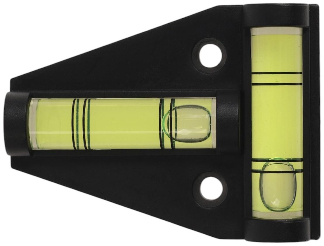 Уровень пластиковый ТУНДРА, мини, треугольный, 2 глазка