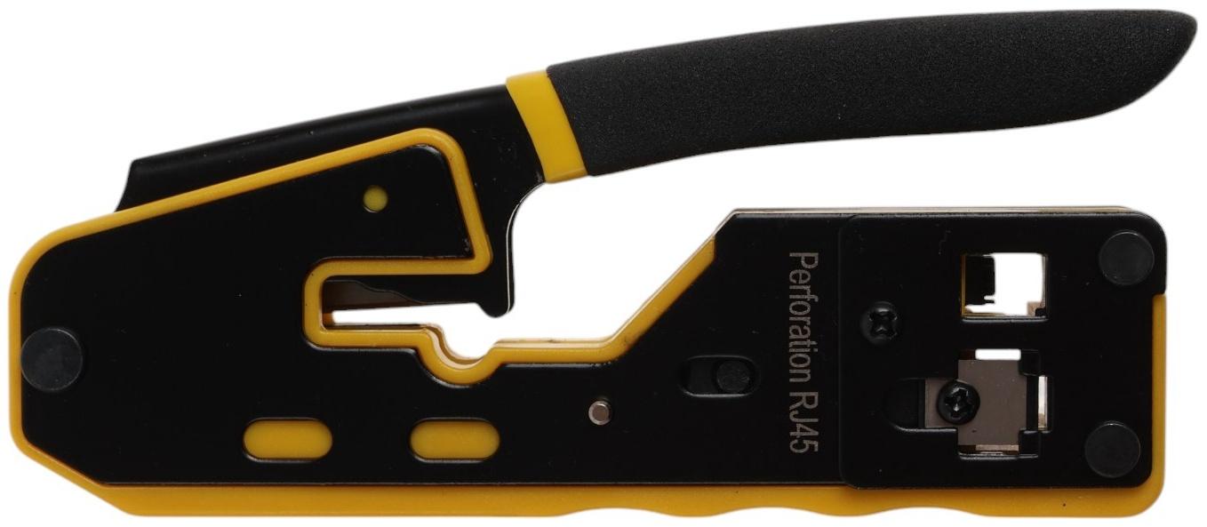 Кримпер ТУНДРА, обжим пластиковых клемм RJ45 RJ11/12, зачистка до 7 мм