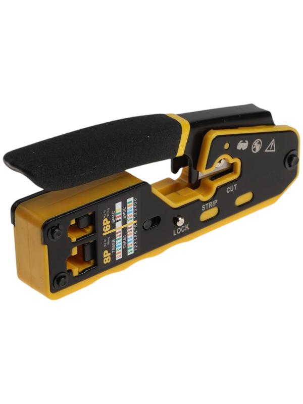 Кримпер ТУНДРА, обжим пластиковых клемм RJ45 RJ11/12, зачистка до 7 мм