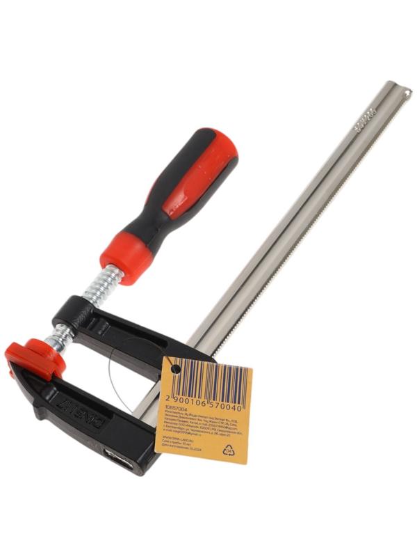 Струбцина F-образная усиленная ТУНДРА, тавровый профиль, 2К рукоятка, 200×50×250 мм