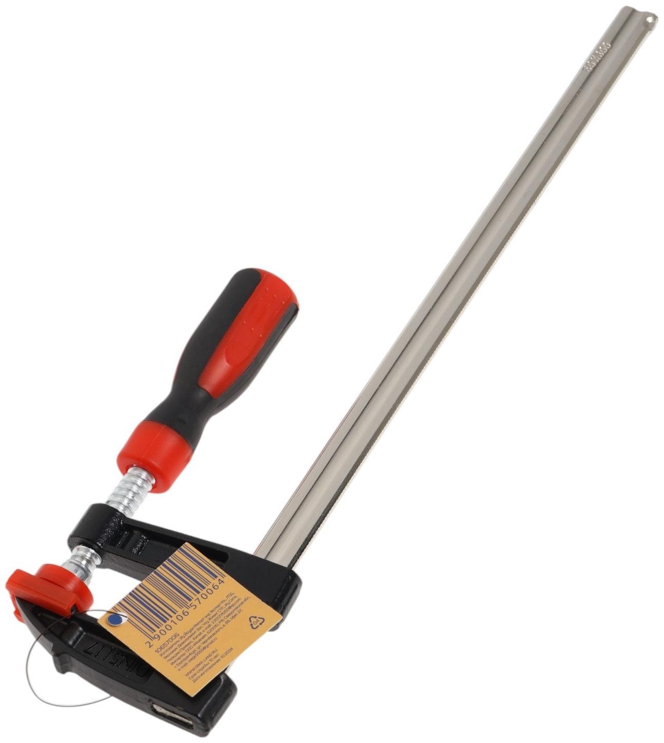 Струбцина F-образная усиленная ТУНДРА, тавровый профиль, 2К рукоятка, 300×50×350 мм