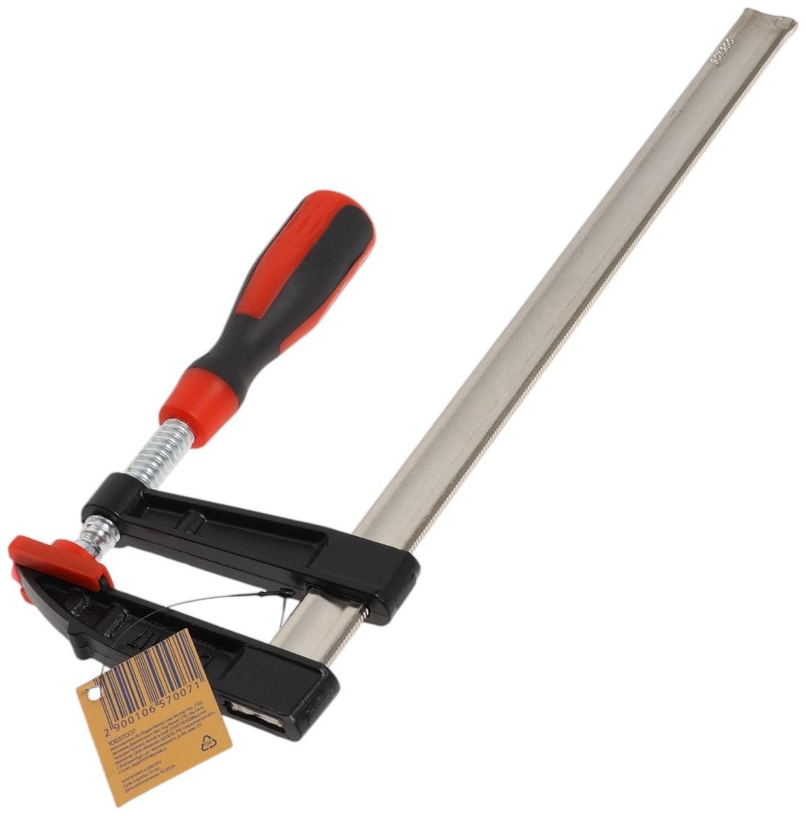 Струбцина F-образная усиленная ТУНДРА, тавровый профиль, 2К рукоятка, 300×80×380 мм