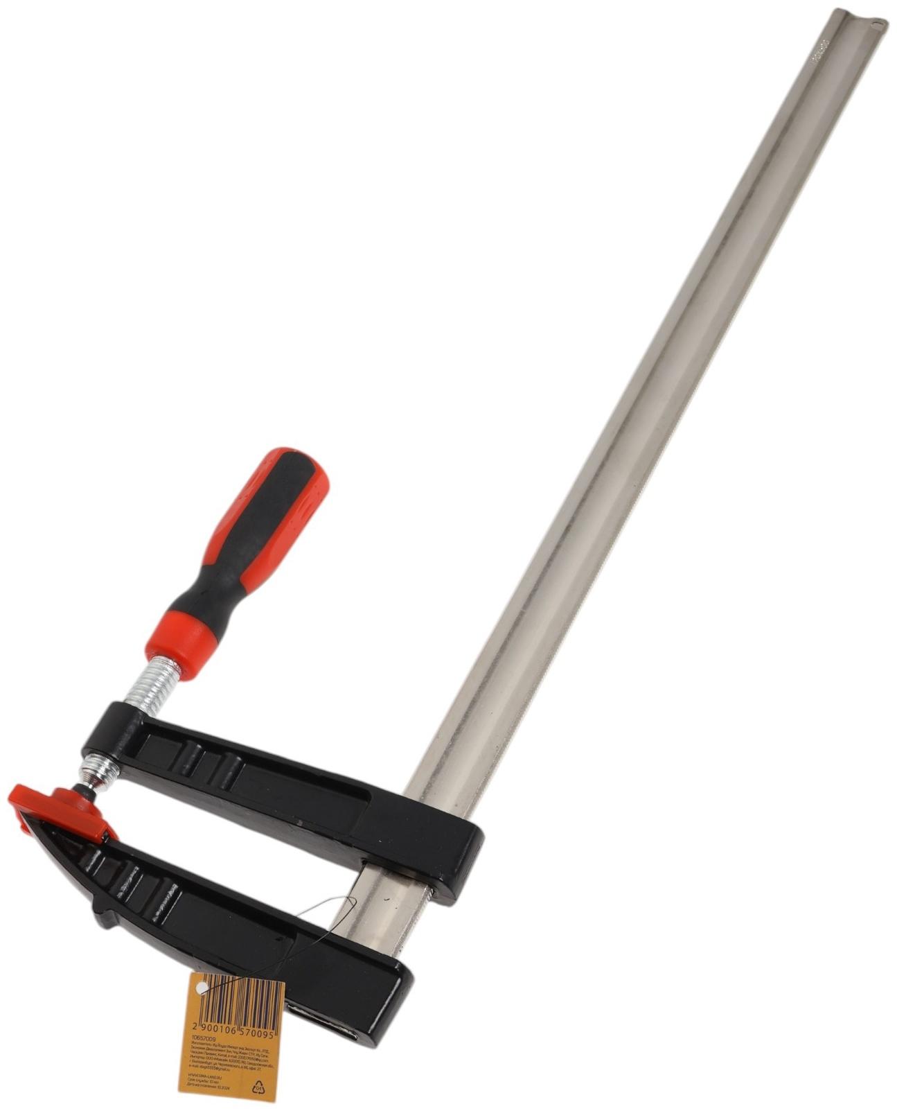 Струбцина F-образная усиленная ТУНДРА, тавровый профиль, 2К рукоятка, 500×120×590 мм