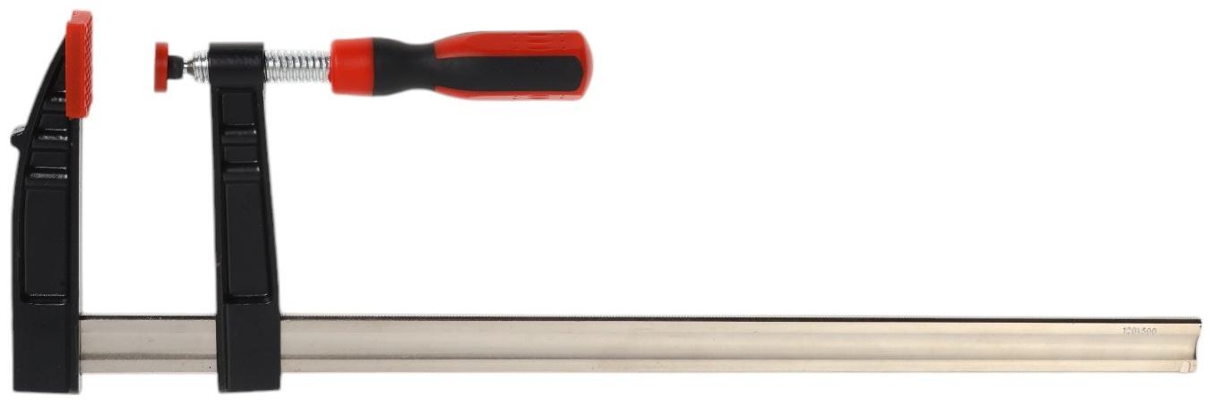 Струбцина F-образная усиленная ТУНДРА, тавровый профиль, 2К рукоятка, 500×120×590 мм