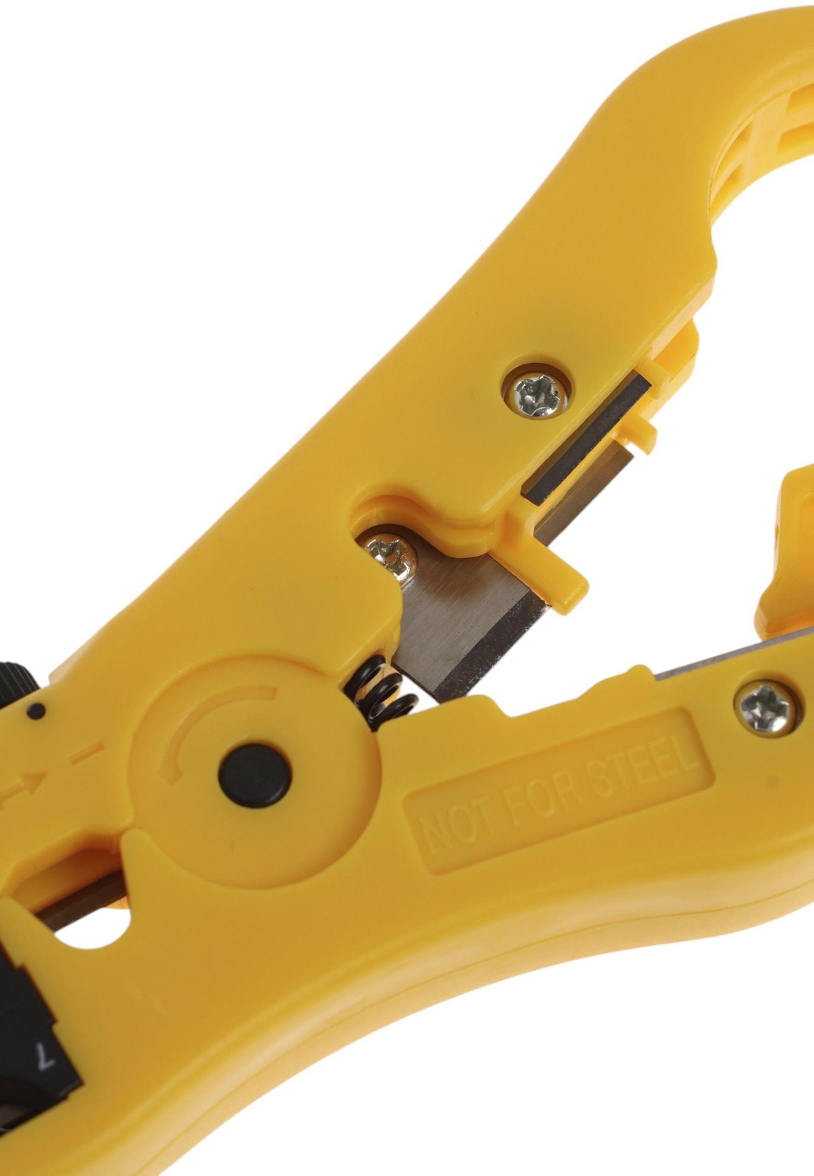 Стриппер ТУНДРА, для зачистки и обрезки витой пары, коаксиального кабеля RG-59/7/9/11