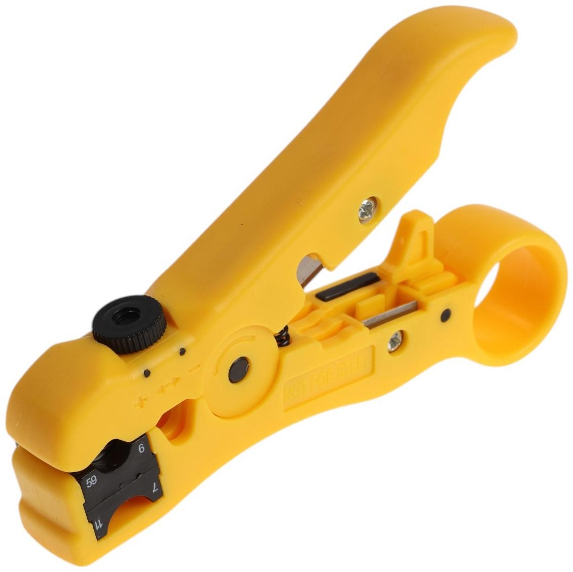 Стриппер ТУНДРА, для зачистки и обрезки витой пары, коаксиального кабеля RG-59/7/9/11