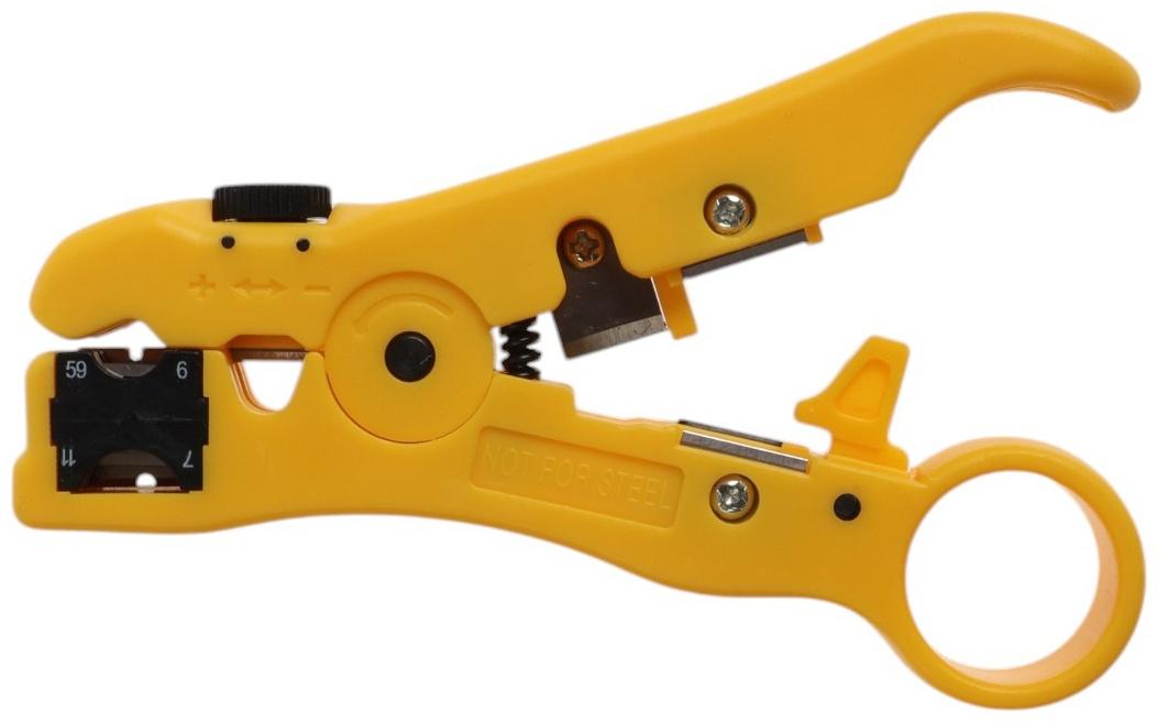 Стриппер ТУНДРА, для зачистки и обрезки витой пары, коаксиального кабеля RG-59/7/9/11