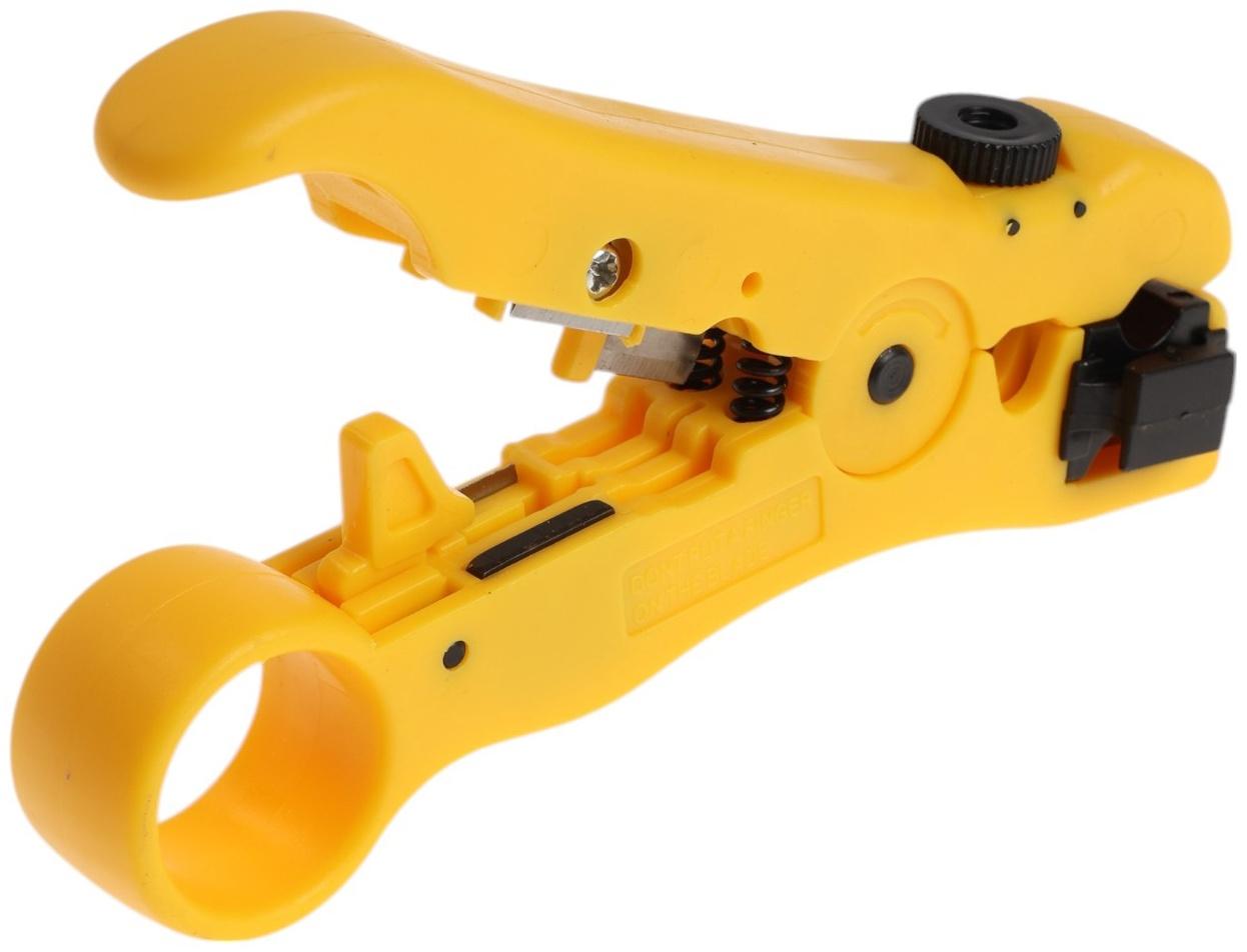 Стриппер ТУНДРА, для зачистки и обрезки витой пары, коаксиального кабеля RG-59/7/9/11