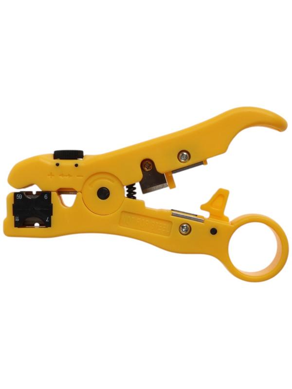 Стриппер ТУНДРА, для зачистки и обрезки витой пары, коаксиального кабеля RG-59/7/9/11