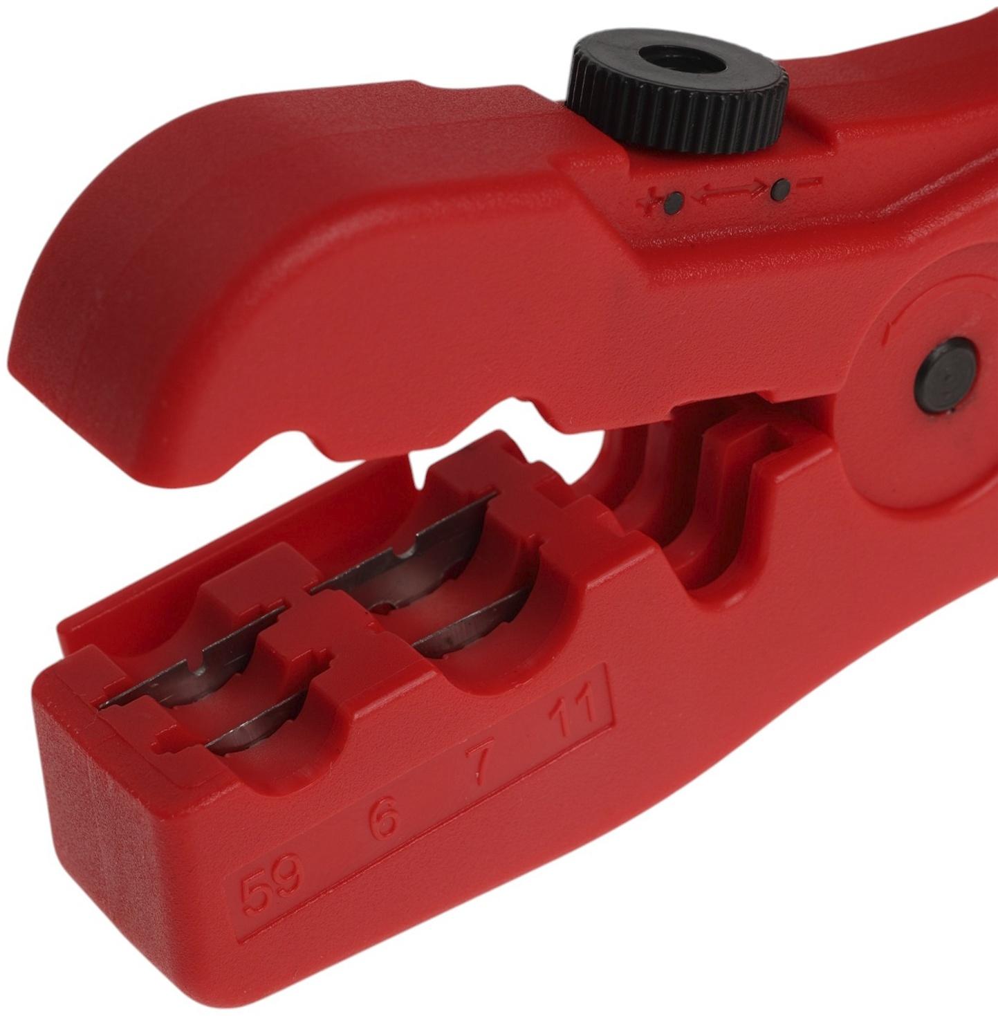 Стриппер ТУНДРА, для зачистки и обрезки витой пары, коаксиального кабеля RG-59/6/7/11