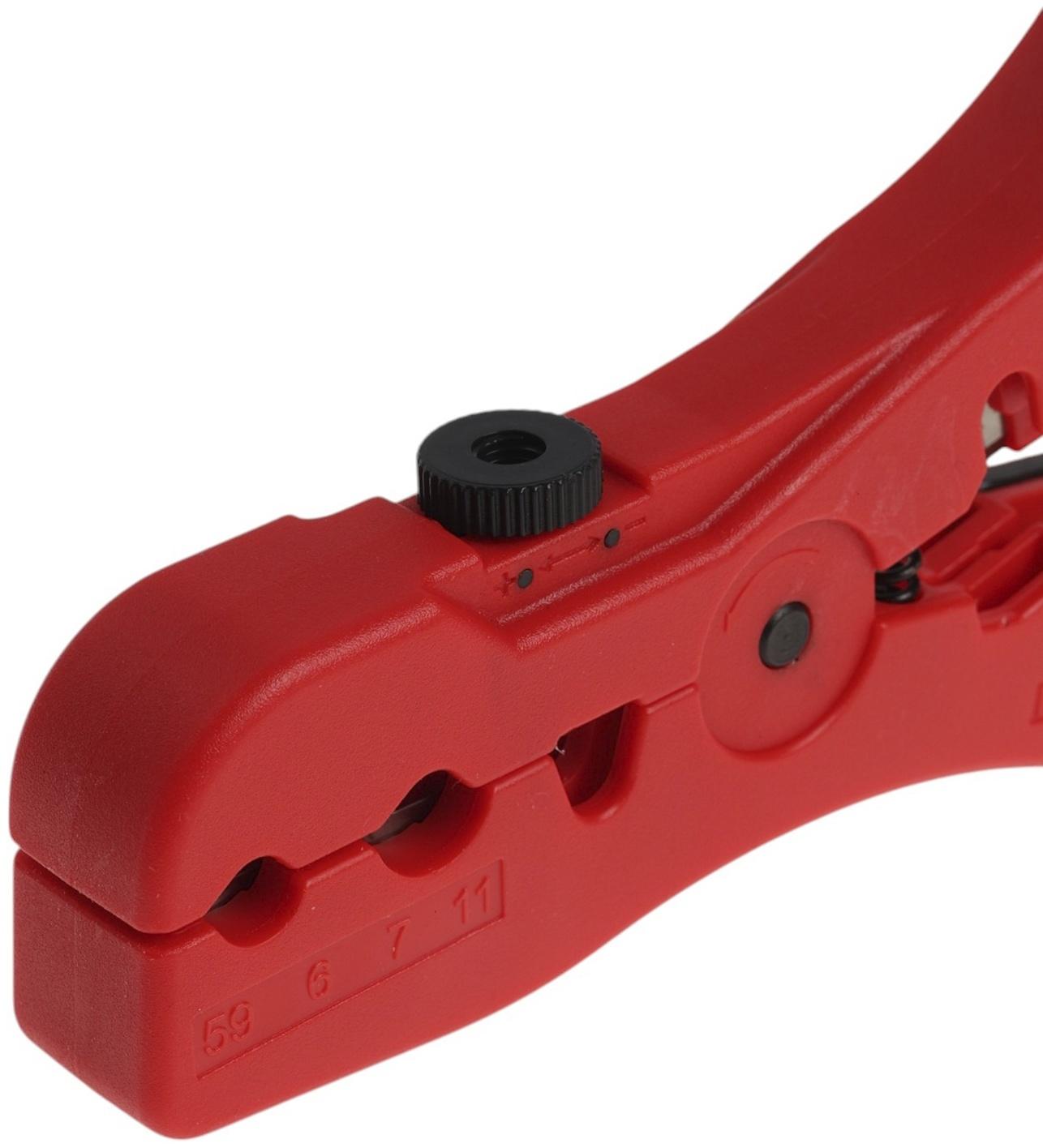 Стриппер ТУНДРА, для зачистки и обрезки витой пары, коаксиального кабеля RG-59/6/7/11