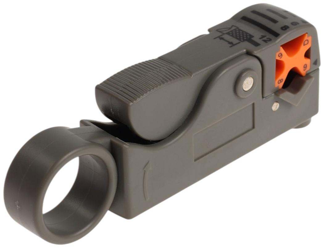 Стриппер ТУНДРА, для зачистки коаксиального кабеля RG-58/59, 4-6-8-12 мм