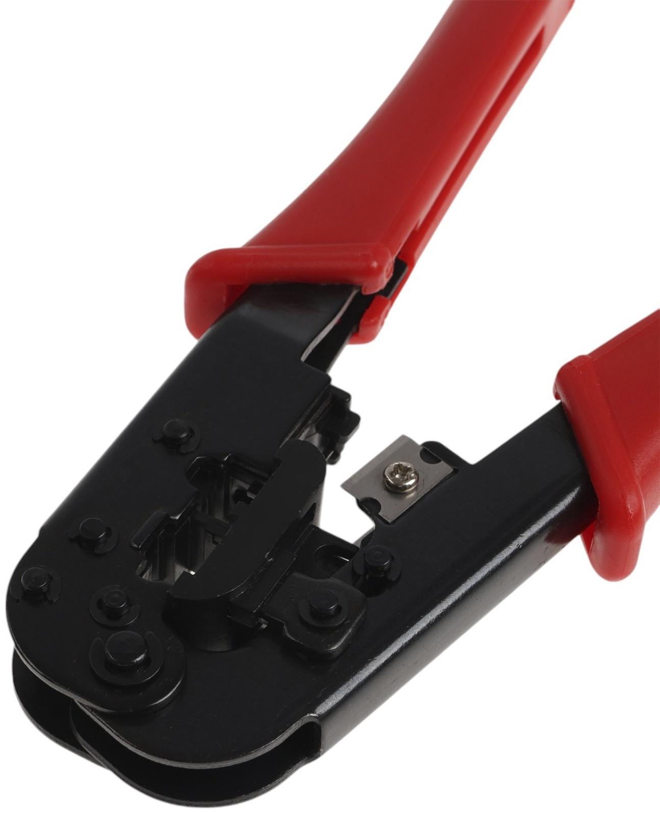 Кримпер ТУНДРА, для витой пары и телефонной линии RJ-45 8P 6P, горизонтальный обжим