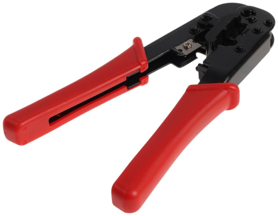 Кримпер ТУНДРА, для витой пары и телефонной линии RJ-45 8P 6P, горизонтальный обжим