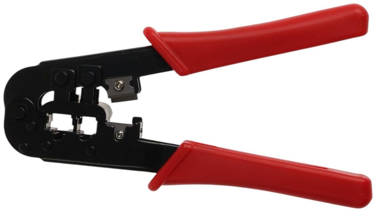 Кримпер ТУНДРА, для витой пары и телефонной линии RJ-45 8P 6P, горизонтальный обжим