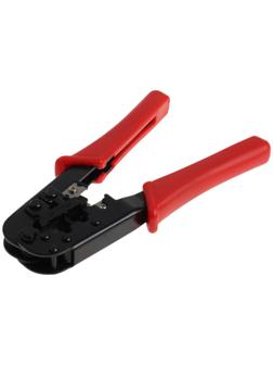 Кримпер ТУНДРА, для витой пары и телефонной линии RJ-45 8P 6P, горизонтальный обжим