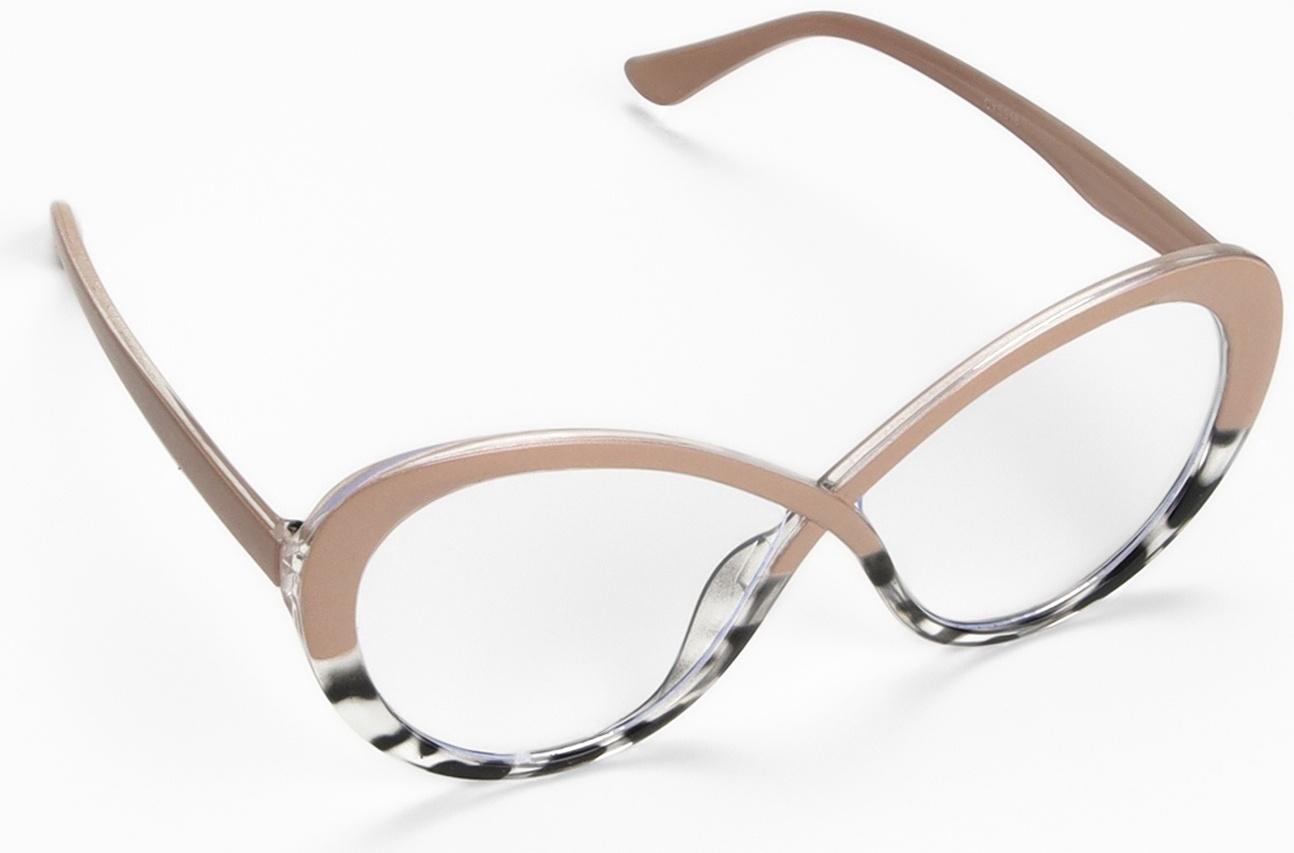 Очки женские имиджевые, прозрачные, дужка 14.2 см, ширина 14.1 см, линза 5.4×6.9 см