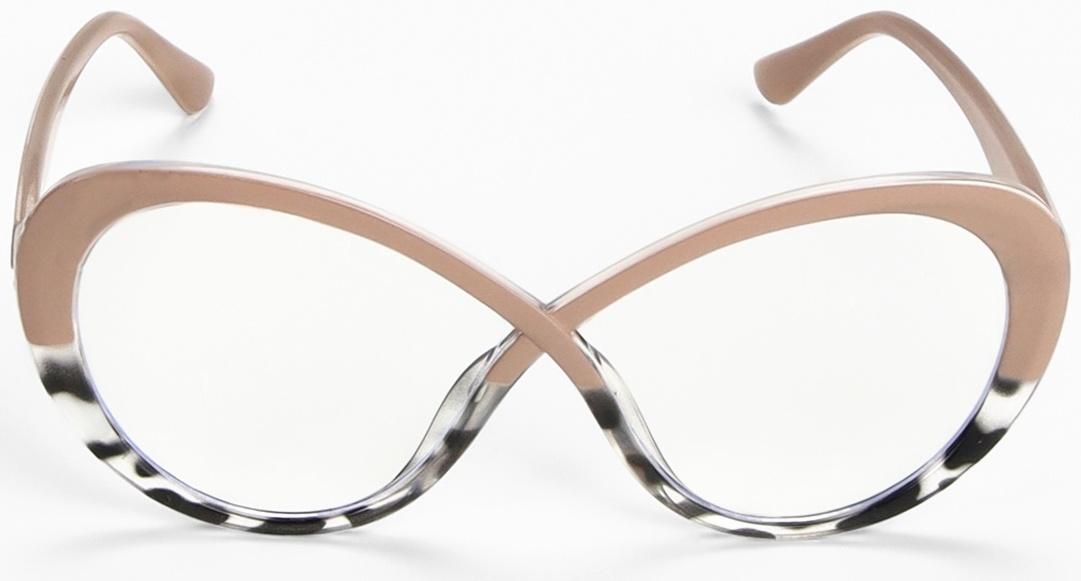 Очки женские имиджевые, прозрачные, дужка 14.2 см, ширина 14.1 см, линза 5.4×6.9 см